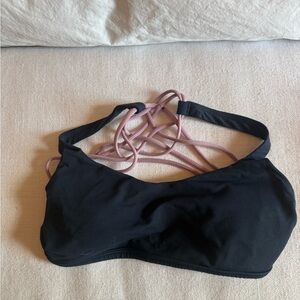 Lululemon Athletica Black and Pink Strappy Sports Bra